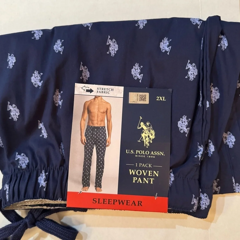 U.S. Polo Assn. Men’s Allover Plaid Pattern Polyester Lounge Pajama Pants